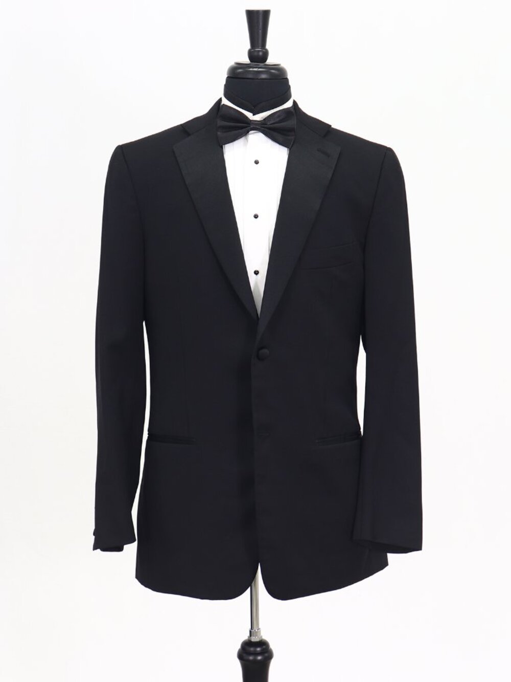 ISAIA 44L Black Blazer Sport Coat Tuxedo Jacket 2-Button Solid Y970